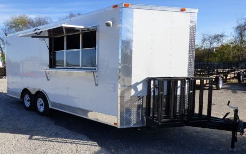 Concession Trailer 8.5&#039; x 18 White Catering Event Trailer