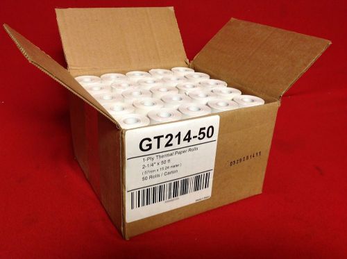 50 thermal paper rolls gt214-50 verifone vx520 ingenico 2-1/4&#034; x 50 ft free ship for sale