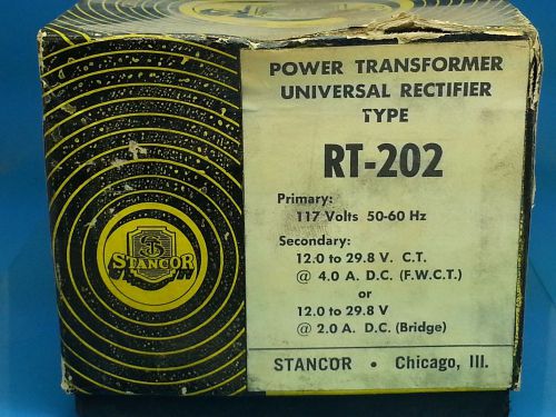 STANCOR RT-202 NSFP RT202 TRANSFORMER 117 TO  12 TO 29.8 V 4 WATTS OR
