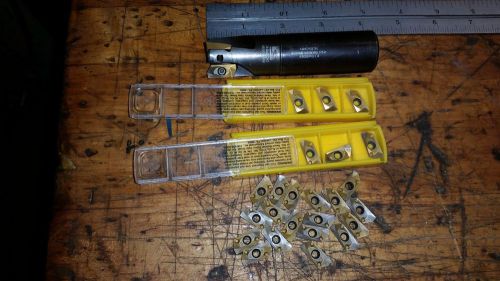 Kennametal m1d100e1403w100l175 1&#034; indexable end mill with new and used inserts for sale