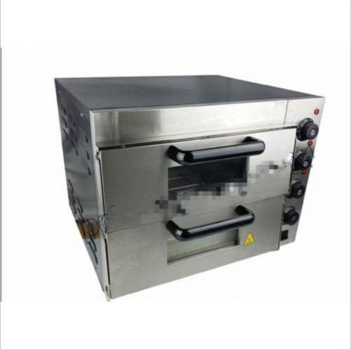 New 220V 16&#034; Double Electric Pizza Oven Commercial Ceramic Stone