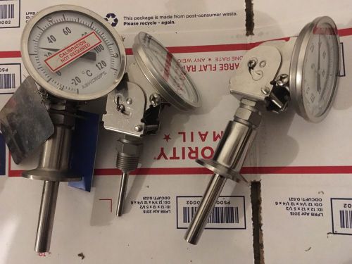 Lot Of 3 Ashcroft Multi-position Thermometers -20-120 Degree Celsius Gauges