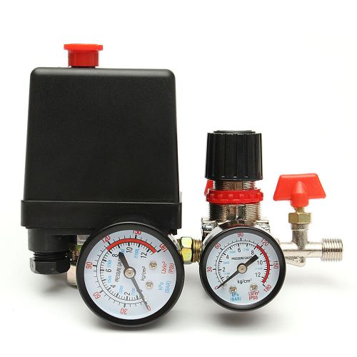 125psi air compressor pressure valve on/off switch control regulator with gauges for sale