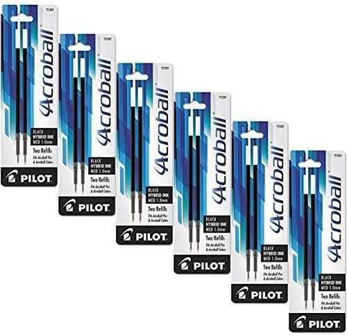 Pilot EasyTouch Pro, Acroball Ballpoint Pen Refills, 1.0mm Medium Point, Black