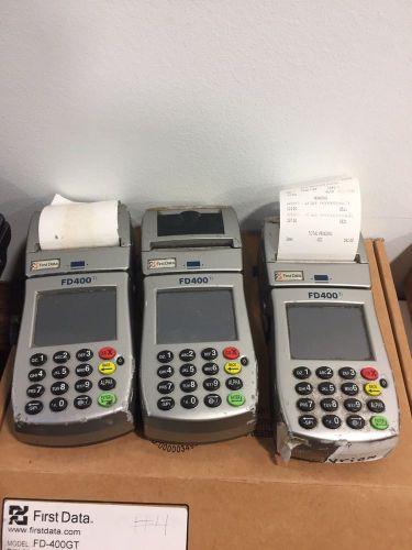 Lot of (3) First Data FD400Ti Wireless Credit Card Machine