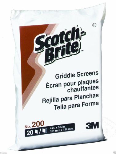 6 PACKS OF 20 - 3M Scotch-Brite Griddle / Gill Cleaning Screen #200, 4&#034; x 5.5&#034;