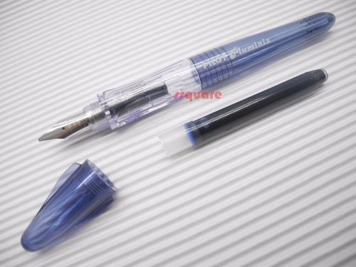 Pilot Pluminix 12cm Mini Italic Calligraphy Fountain Pen, Blue-Black Broad nib
