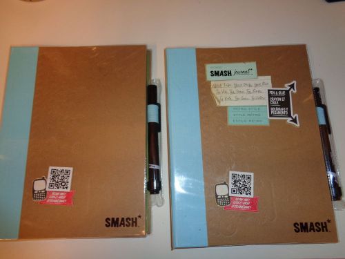 SMASH JOURNAL blue with pen &amp; glue, for Your Stuff Your Book, Your life w/vinyl