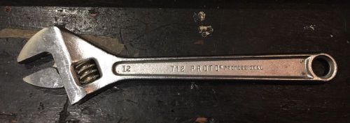 12&#034; Vintage Proto Professional Crescent Style 712 Adjustable Wrench