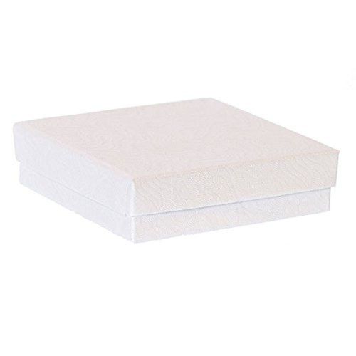 KC Store Fixtures 07203 Jewelry Box Cotton Filled 3.5&#034; x 3.5&#034; x 1&#034; White (Pac...