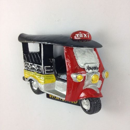 TUK TUK CAR TAXI MAGNET FRIDGE THAILAND RED  BANGKOK 3D SOUVENIR HOLIDAY