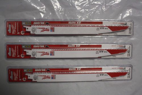 Milwaukee 48-00-5027 12 in. 5 TPI The AX Sawzall Blade 3 BOXS 15 PIECES