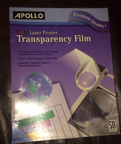 Apollo Color Laser Printer Transparency Film No Stripe 8.5 x 11