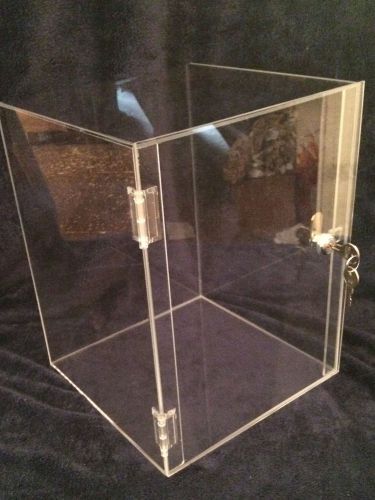 Acrylic display case  10 x 10 x 16.5  countertop showcase (revolve avail) for sale