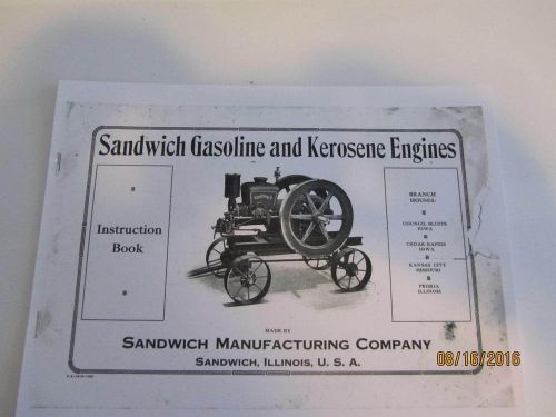 Sandwich Gasoline Engine instruction Manual  webster mag, starting, timing