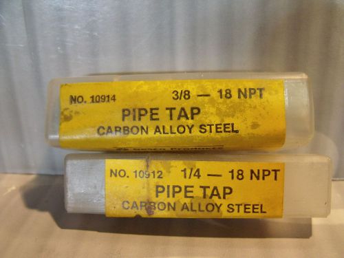Desco 3/8 18 npt &amp; 1/4 18 npt pipe taps new in sealed tubes for sale