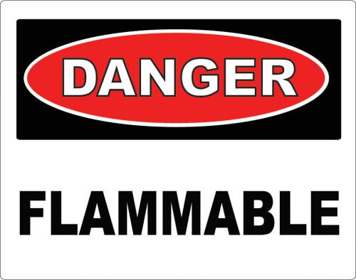 LOT OF 5 DANGER - Flammable / Vinyl Decal / Sticker / Safety Label 6&#034; x 8.5&#034;
