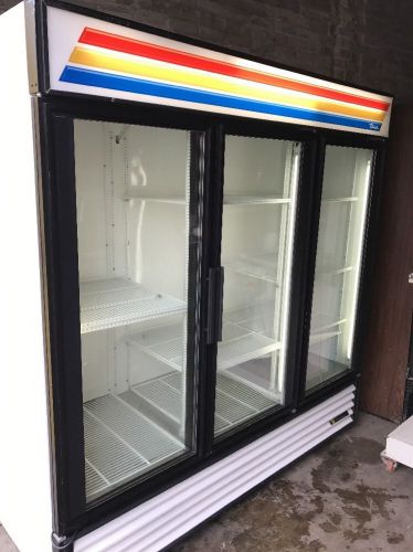 True gdm-72 3 door glass commercial refrigerator for sale