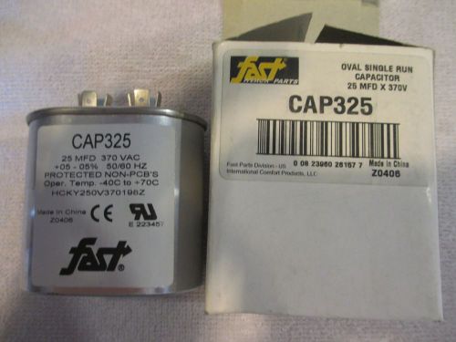 25 MFD 370 Volt Oval Single Run Capacitor - Fast #CAP325 - NEW