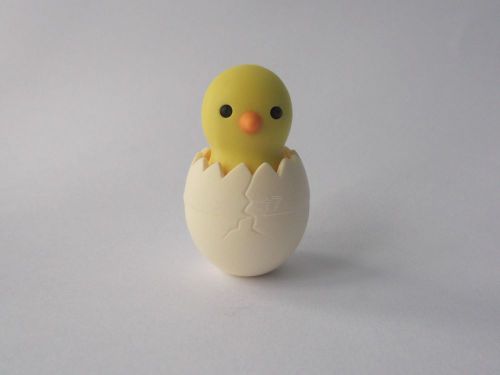 Iwako Japan Cute Kawaii Yellow Chick Chicken With Egg Shell Eraser Made in Japan