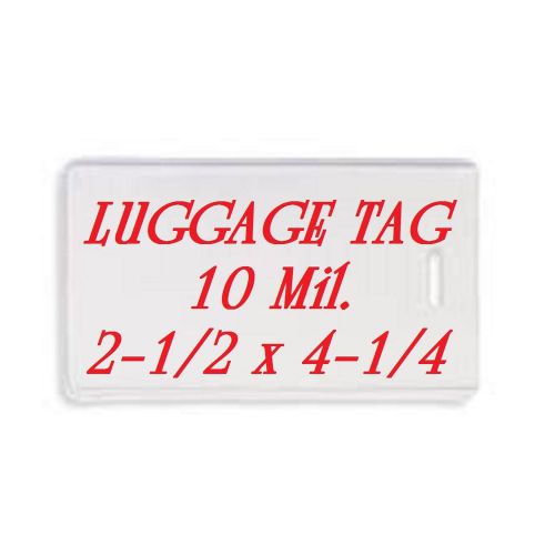 LUGGAGE TAGS Laminating Pouches Sheets with Slot 2-1/2 x 4-1/4 (300 EACH) 10 Mil