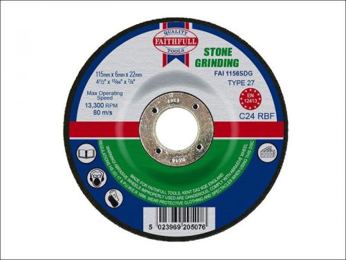 Faithfull - Grinding Disc for Stone Depressed Centre 115 x 6 x 22mm