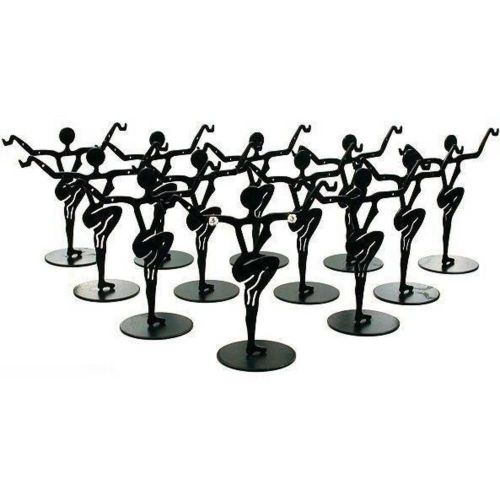 12 Black Metal Earring Dancer Jewelry Showcase Display Stands 3.25&#034;