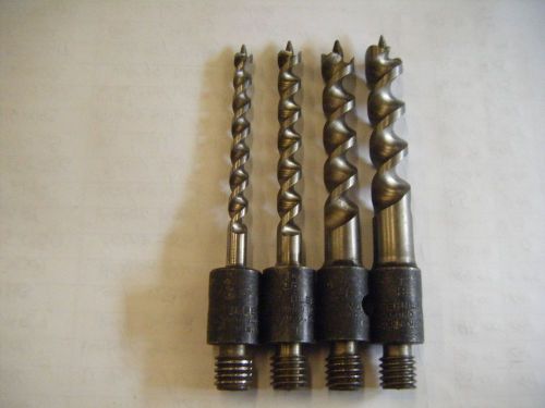 Greenlee threaded shank drill bits qty.4 1/4&#034;, 5/16, 7/16&#034;,1/2&#034; for sale