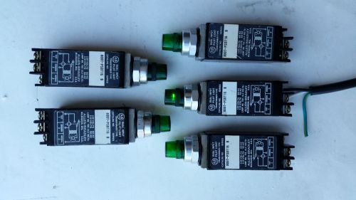 Lot of 5 allen bradley 800t-psdt16 ser b dual input green pilot light for sale