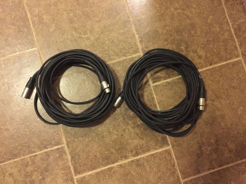 Lot of 2 - 50 ft XLR cable 3 pin female to male