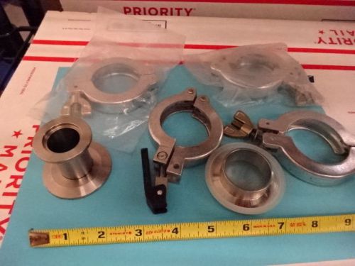 HIGH VACUUM CLAMPS FIXTURES ADAPTERS LOT AS IS #X4-FT-02