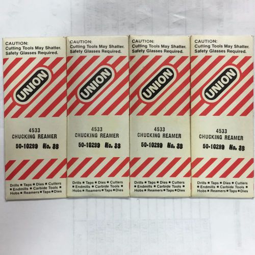 Union Butterfeild Chucking Reamers SIZE  #38 Lot Of 4 - New S Shank - S Flute