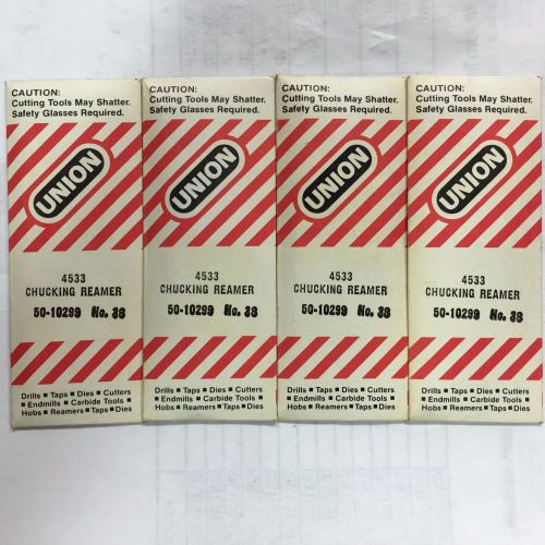 Union Butterfeild Chucking Reamers SIZE  #38 Lot Of 4 - New S Shank - S Flute