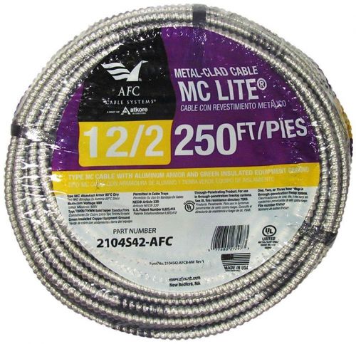 Cable Systems 12/2 x 250 ft. Solid MC Lite Aluminum Armored Electrical Cable