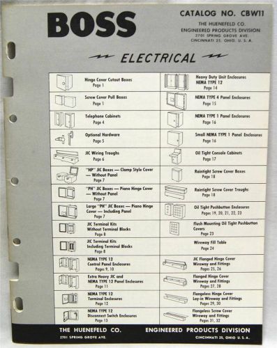 HUENEFELD COMPANY BOSS CATALOG #CBW11 1950s 1960s  VINTAGE ELECTRIC WIRING