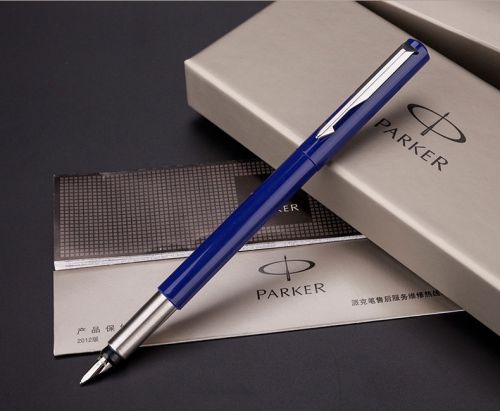 New parker pens vector fountain pen early edition old logo lacquerd blue barrel for sale