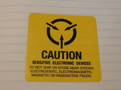 Static Warning Label 2&#034; x 2&#034; CAUTION Sensitive Electronic Devices 20 labels stc