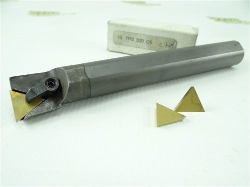 Carbide shank coolant thru boring bar 3/4&#034; shank 6&#034; oal + 3 new inserts for sale