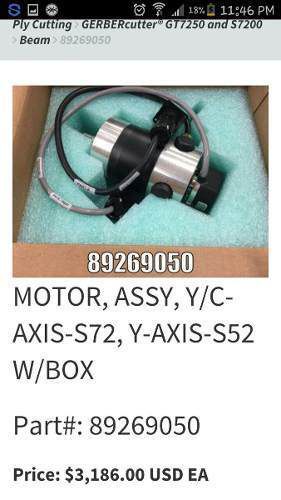 #89269050 Motor Assy Y/C Axis Gerber
