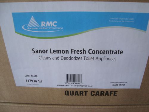 NEW CASE OF 12 SANOR Lemon FRESH CONCENTRATE TOILET CLEANER/Deodorizer