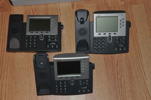 Lot of 3 Cisco CP-7962g 7962 Unified VoIP IP Phone Office Business 7960 Series