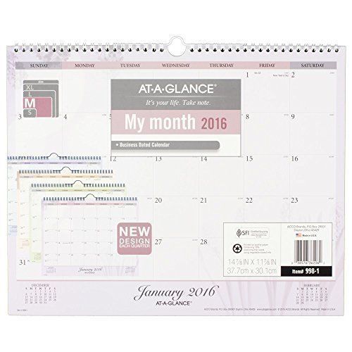 At-A-Glance AT-A-GLANCE Monthly Wall Calendar 2016, Nature, 14-7/8 x 11-7/8