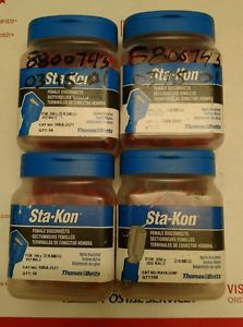 Lot of 4  sta-kon female disconnect  18ra-2577 &amp; ra18-250f 18-22 awg. for sale