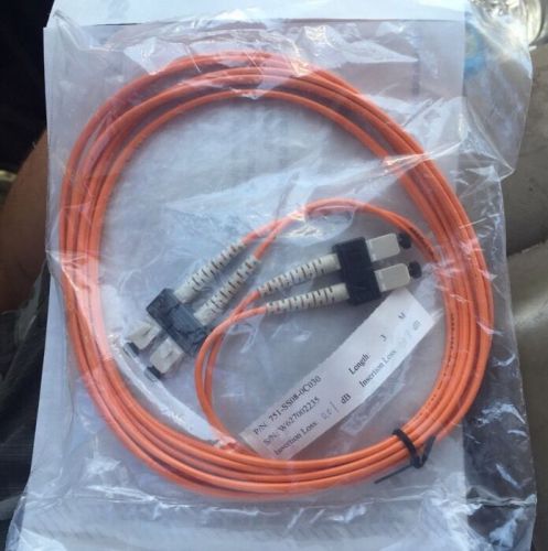 OPTICAL CABLE CORP AX02-030N-W Fiber Optic Jumper P/N 751-SS08-0C030 NEW 3 Meter
