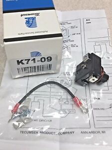 TECUMSEH, Compressor, 1/4 HP, AEA4430YXA &amp; AXA, 115V, Start Relay, K71-09
