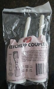 (TWO) KETCHUP SAVERS KETCHUP WHITE COUPLER TABLECRAFT (TWO PER PACK)