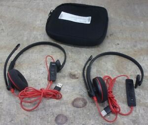 Lot of 2*Plantronics Blackwire 3200 Series C3210 Wired Single Ear Headset USB
