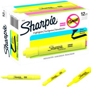 Sharpie 25025 Accent Tank Style Highlighter Chisel Tip Fluorescent Yellow Dozen