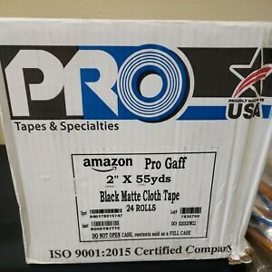 Pro Tape Pro Gaffer 2&#034; x 55 yds. Black - Case of 24 Free Shipping