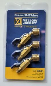 Yellow Jacket 93842 HVAC Manifold Hose AC Refrigerant Safety Cutoff Ball Valves 